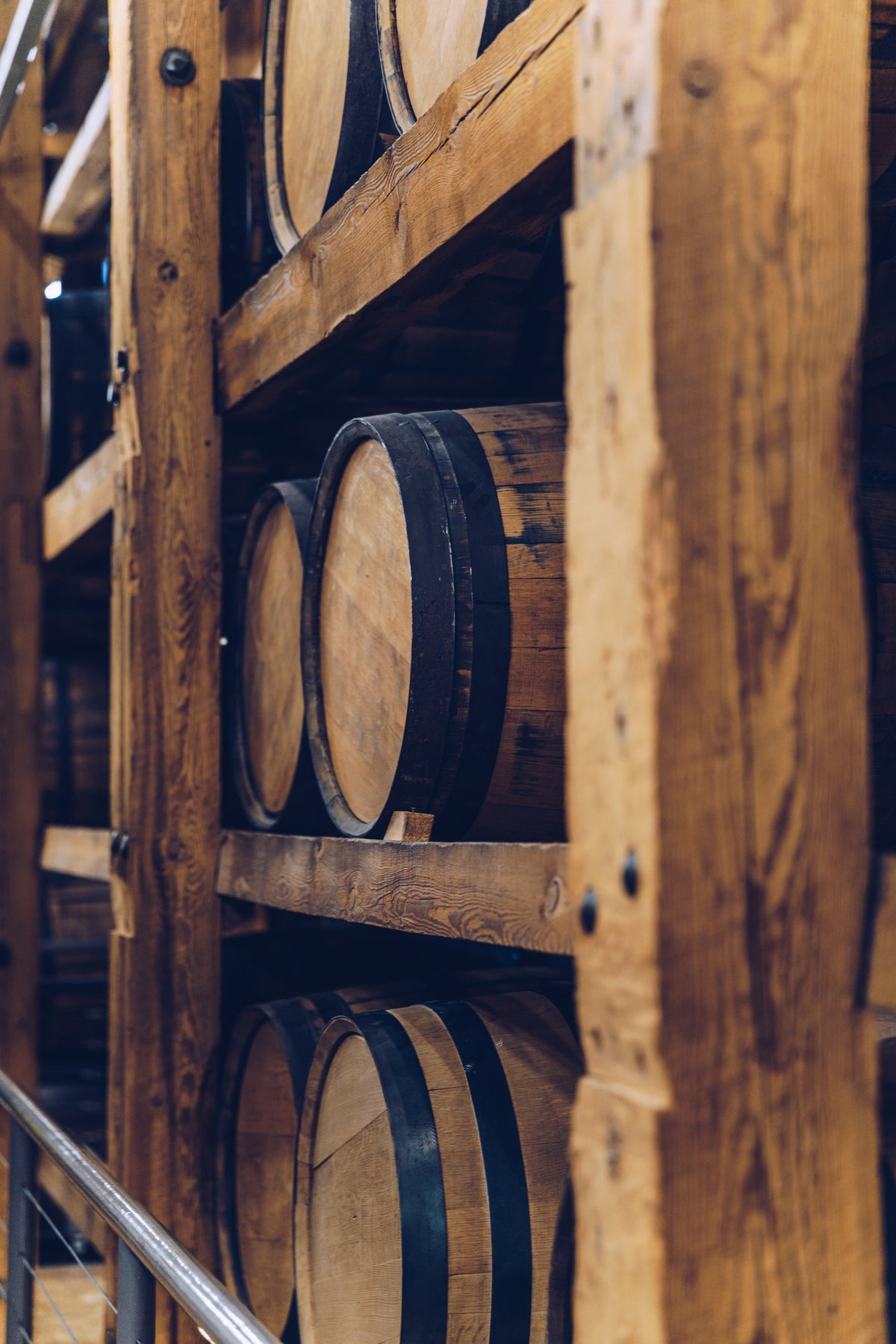 Wooden wine barrels
