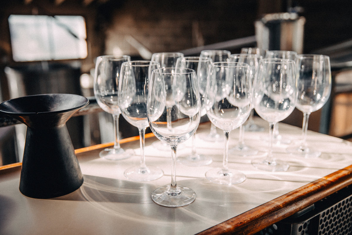 Lines of wine glasses